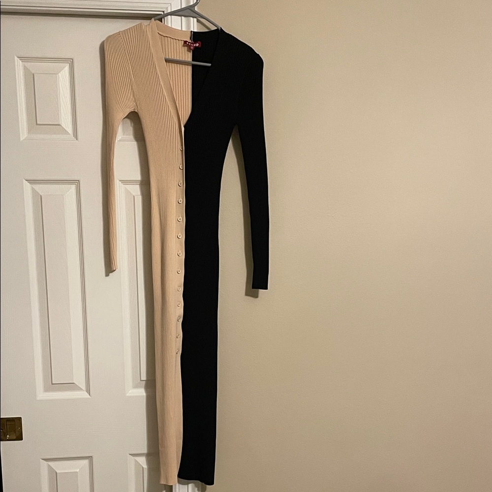 Staud Two-Tone Ribbed Long Cardigan dress - XS - never worn